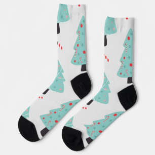 Christmas tree pattern socks