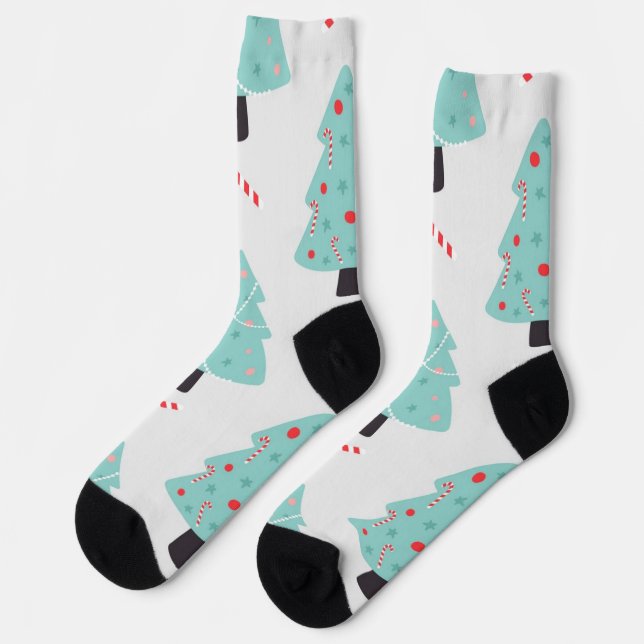 Christmas tree pattern socks (Left)