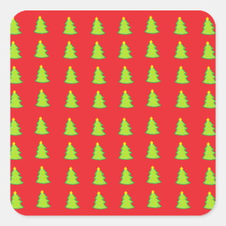 Christmas Tree Pattern Square Sticker