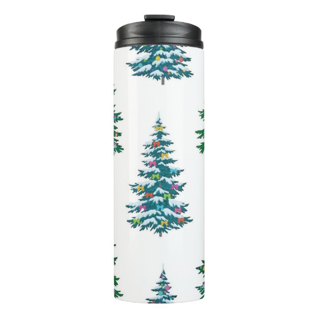 Christmas tree pattern thermal tumbler (Front)