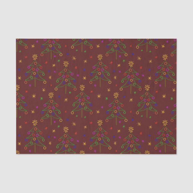 Christmas Tree Pattern Tissue Paper (Front)