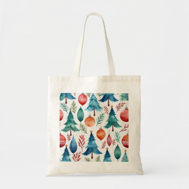 Christmas Tree Pattern Tote Bag (Front)