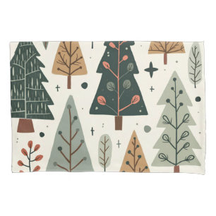  Christmas Tree Pattern vintage holiday  Pillowcase
