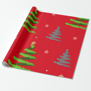 Christmas tree pattern wrapping paper