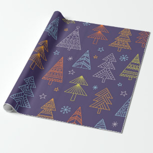 Christmas tree pattern wrapping paper