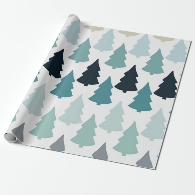 Christmas tree pattern wrapping paper (Unrolled)