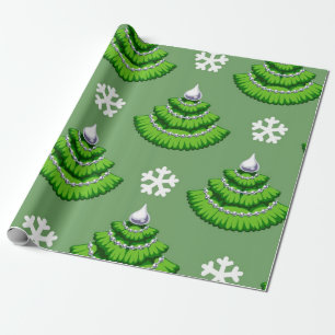 Christmas tree pattern wrapping paper