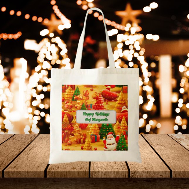 Christmas Tree Personalised Chef Gift Tote Bag (Creator Uploaded)