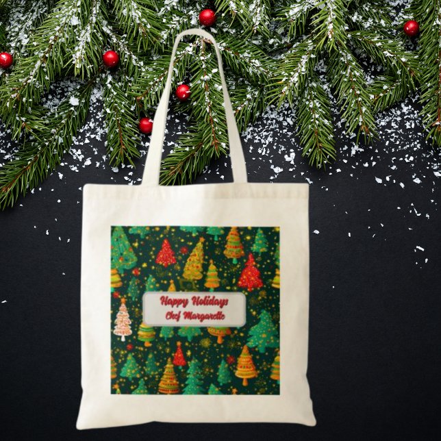 Christmas Tree Personalised Chef Gift Tote Bag (Creator Uploaded)