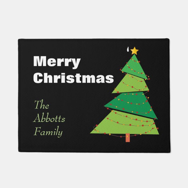 Christmas Tree-Personalised Doormat (Front)