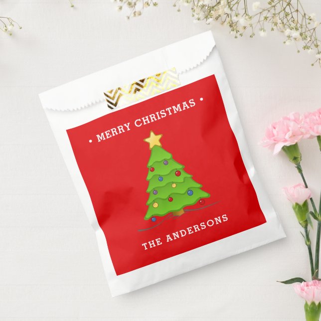 Christmas Tree Personalised Favour Bags (Sealed)