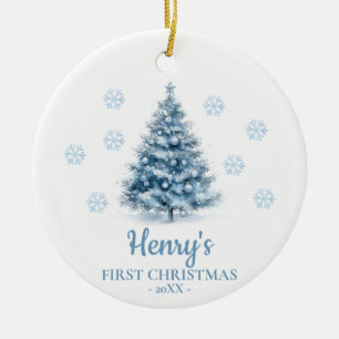 Christmas Tree Personalized Baby's First Christmas Ceramic Tree Decoration