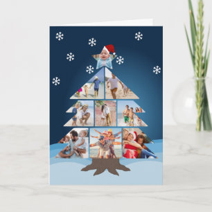 Christmas Tree Photo Card With Snowflakes