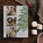 Christmas Tree Photo Collage Christmas Holiday Card<br><div class="desc">Greet your loved ones in a warm, festive style this Christmas with a stylish holiday card featuring three of your favourite photos! Boldly printed on high-quality cardstock, the beautiful watercolor Christmas tree is surrounded by neutral baubles and glittering string lights, bringing a warm, welcoming holiday atmosphere to your card. With...</div>