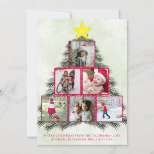 Christmas Tree Photo Collage Cute Festive Holiday Card