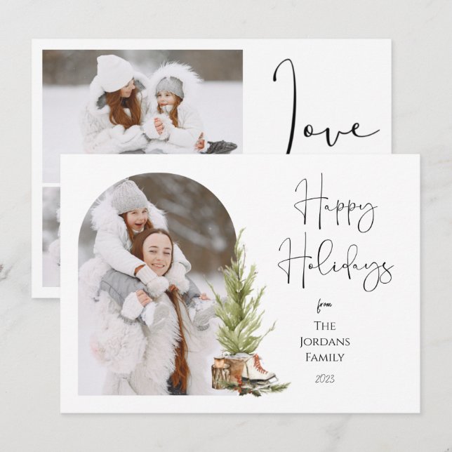 Christmas Tree Photo Holiday Card  (Front/Back)