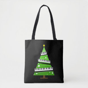 Christmas Tree Piano Teacher Gift Tote Bag