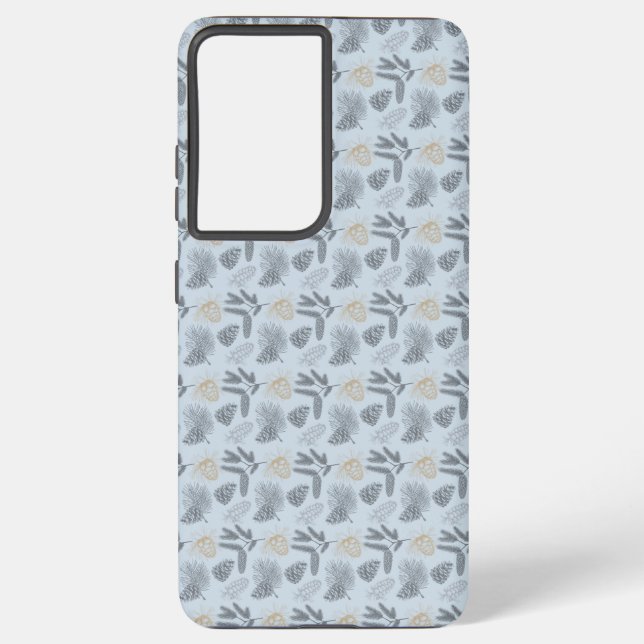 Christmas Tree Pine Cone Pattern Samsung Galaxy S21 Ultra Case (Back)