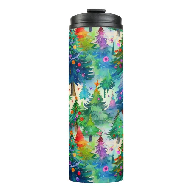 Christmas tree pine pattern thermal tumbler (Front)