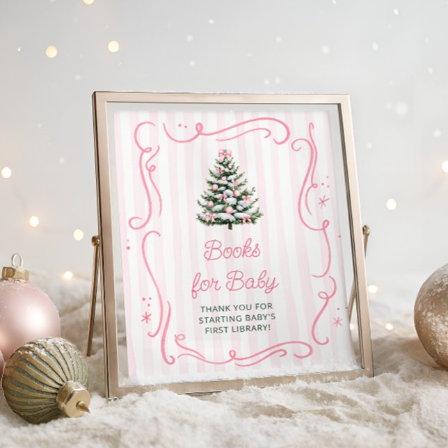 Christmas Tree Pink Baby Shower Books for Baby Poster (Creator Uploaded)