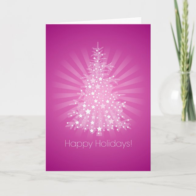 Christmas Tree Pink Card (Front)