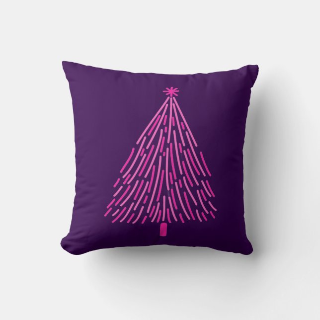Christmas tree pink cushion (Front)