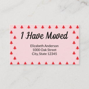Christmas Tree Pink Holiday Moving Announcement