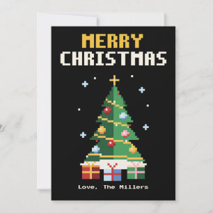 Christmas Tree Pixel Art Christmas Card
