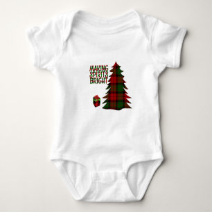 Christmas Tree Plaid Baby Bodysuit