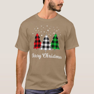 Christmas Tree Plaid Christmas Tree Merry Christma T-Shirt