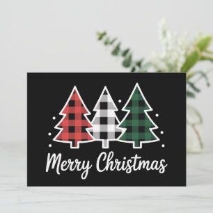 Christmas Tree Plaid Christmas Tree Merry Xmas Holiday Card
