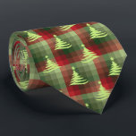 Christmas Tree Plaid Forest Green Two-Sided Tie<br><div class="desc">Forest green with red and lime colorway.  Inspired by the retro advertising art from the fifties and sixties,  this Christmas tree design is combined with lots of rows of coloured checks to create this unique plaid holiday necktie. These designs come in several colorways.</div>