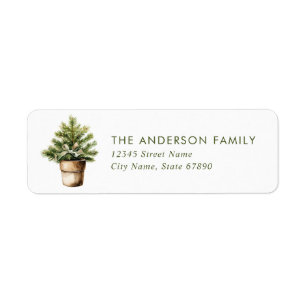 Christmas Tree Plant Return Address Labels