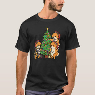Christmas Tree Pomeranian Dog T-Shirt