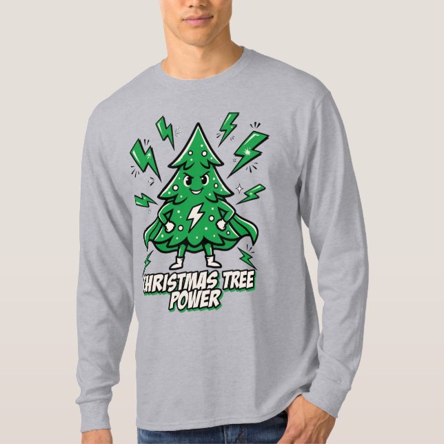 Christmas Tree Power Festive Tee (Front)