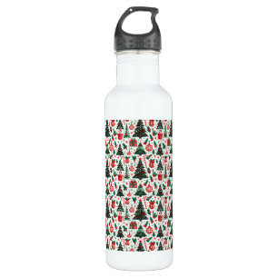 Christmas tree, presents, candy cane 710 ml water bottle