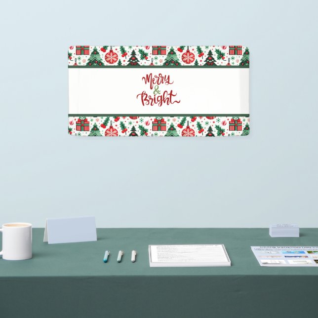 Christmas tree, presents, candy cane banner (Tradeshow)
