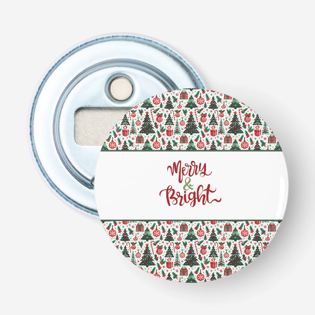 Christmas tree, presents, candy cane bottle opener (Front)