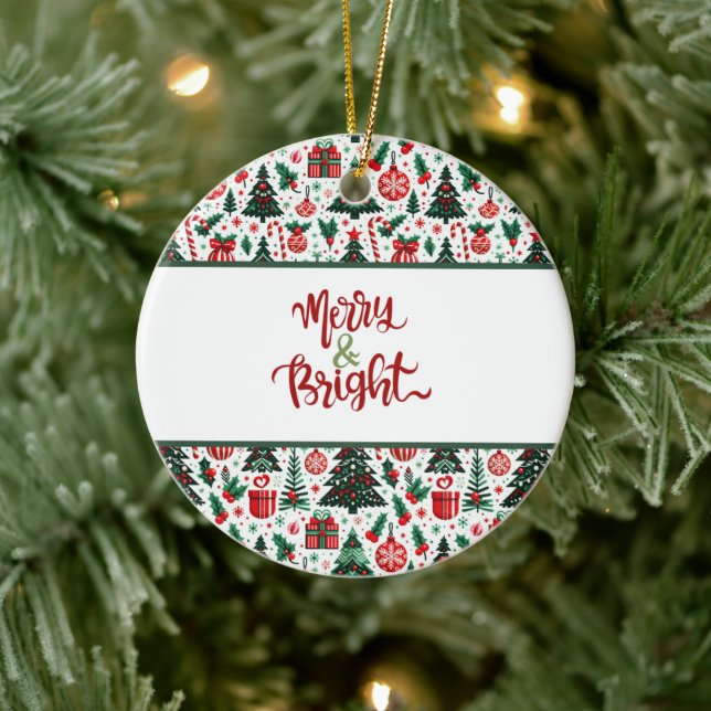 Christmas tree, presents, candy cane ceramic tree decoration (Tree)