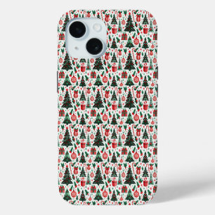 Christmas tree, presents, candy cane iPhone 15 case