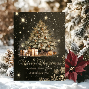 Christmas Tree,Presents,Snowflakes,Corporate Holiday Card