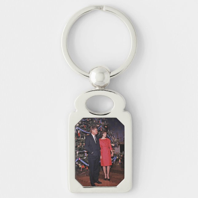 Christmas Tree President John Kennedy & Jacqueline Key Ring (Front)