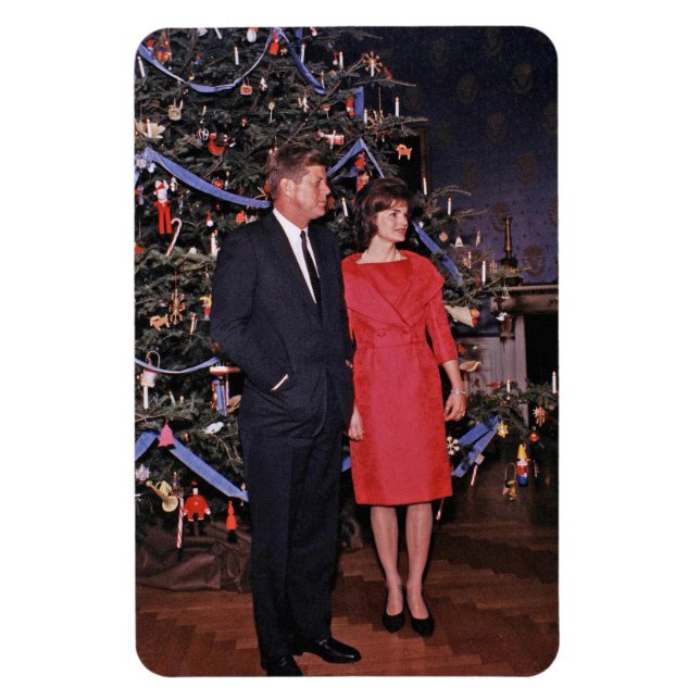 Christmas Tree President John Kennedy & Jacqueline Magnet (Vertical)