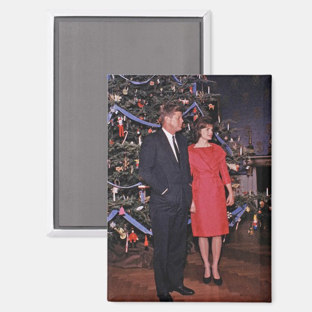 Christmas Tree President John Kennedy & Jacqueline Magnet (Front/Back)