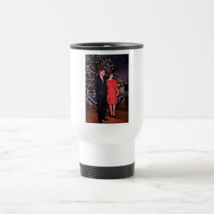 Christmas Tree President John Kennedy & Jacqueline Travel Mug