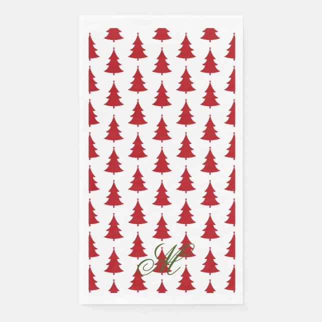 Christmas Tree Print Guest Towel Napkin (Front)