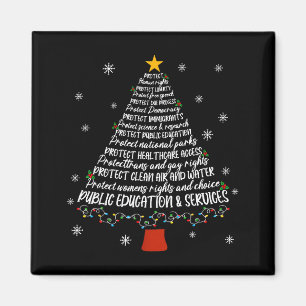 Christmas Tree Protect Human Rights Protect Libert Magnet