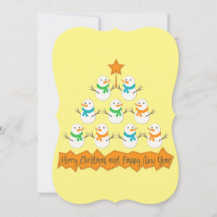 Christmas tree pyramid made of xmas snowmen