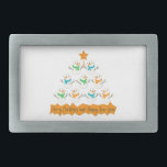 Christmas tree pyramid made of xmas snowmen belt buckle<br><div class="desc">Christmas tree pyramid made of snowman and cursive lettering</div>