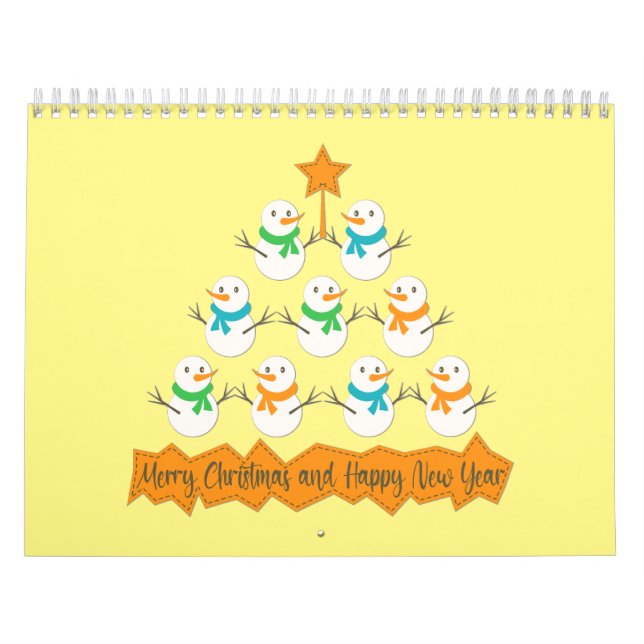 Christmas tree pyramid made of xmas snowmen calendar (Cover)